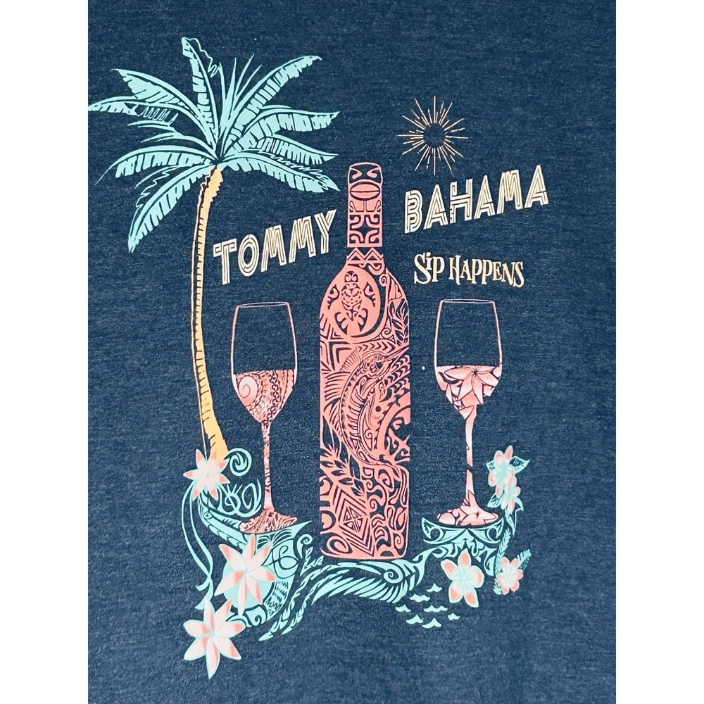 Tommy Bahama T-Shirt Sip Happens Size Large Comfort Beach